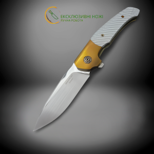 RAPTOR GOLD ексклюзивний складний ніж ручної роботи майстра студії ANDROSHCHUK KNIVES, купити замовити в Україні (Сталь - CPM® S125V™ 65HRC)